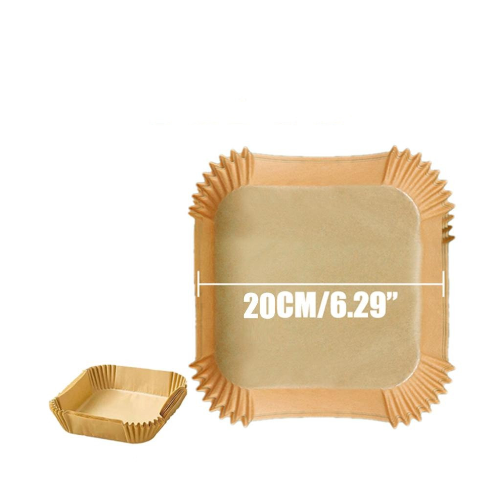 Силіконізовані форми в аерогриль Форми із пергаменту квадратні для аерогрилю 20 см набір 50 шт., фото 1