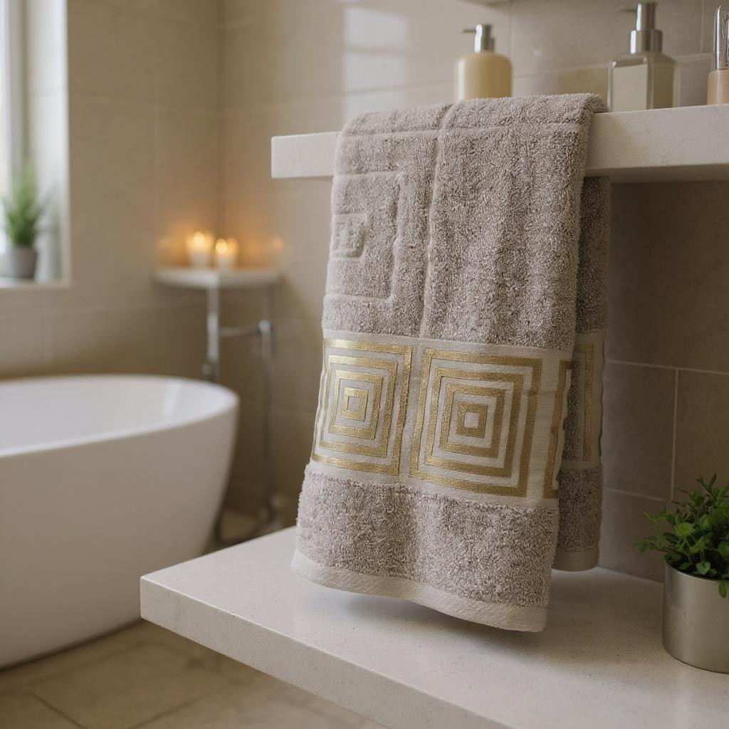 Рушник для сауни та бані "Квадратики сірий" | 90х160 см, фото 1