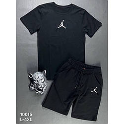 Чоловічий чорний костюм на літо з баскетболістом Розміри: 46,48,50,52,54 (21308-3)