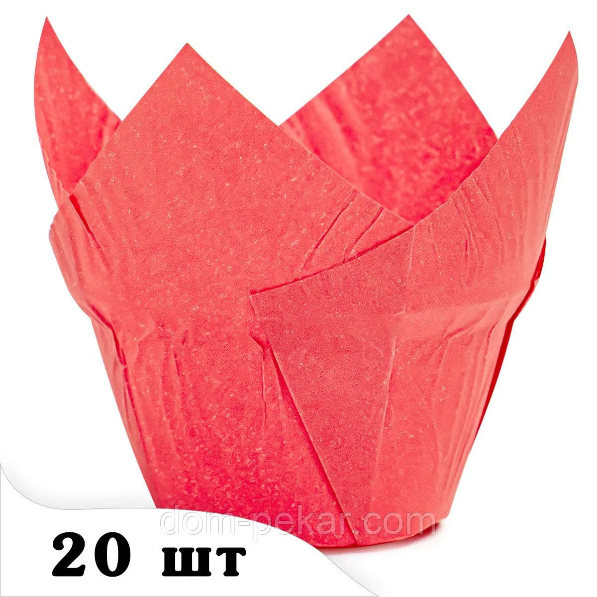 Форма Тюльпан із бортом 50/60 Червона (щільність 70 г/м2) 20 шт