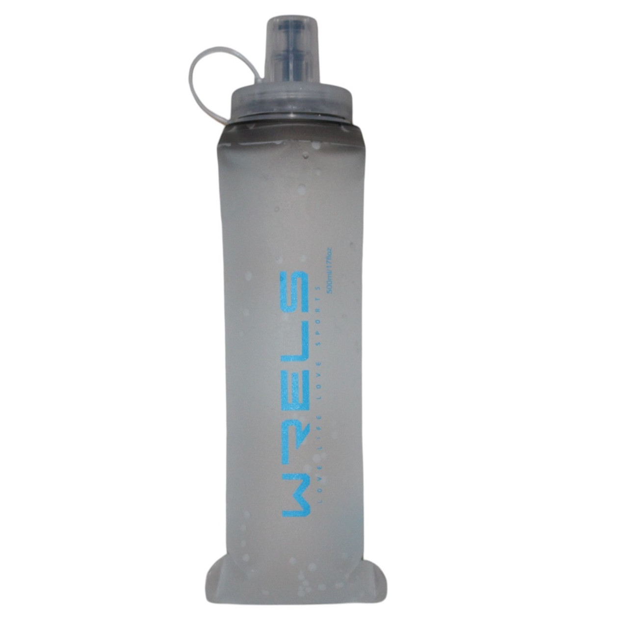 Силіконова пляшка для води WRELS 500 мл спортивна складана Blue, фото 1