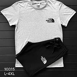 Чоловічий костюм на літо із сірою футболкою та чорними шортами Розміри: 46,48,50,52,54 (21312-4)