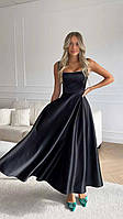 Женское вечернее платье из плотного сатина