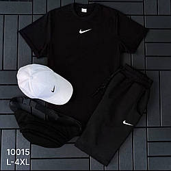 Чорна футболка та шорти для чоловіка Розміри: 46,48,50,52,54 (21313-2)