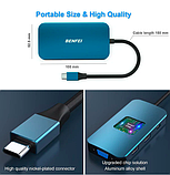 USB-хаб, Док-станция, Переходник BENFEI USB-C MST HUB 8in1 with USB-C to 2*HDMI/1*VGA, to 3*USB 3.0/100W Power Delivery/3.5mm Aux, фото 5