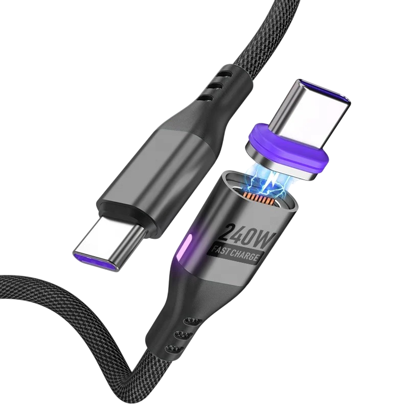 Магнітний кабель Type-C 240Вт 48В/5А з E-Marker 1,8м GREENPORT, фото 1