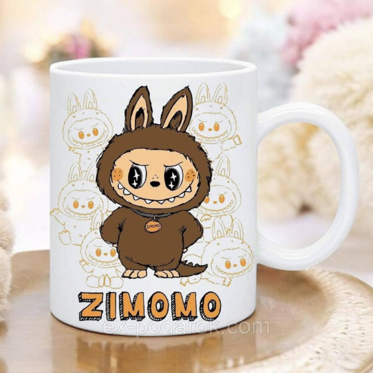 Чашка Лабубу ZIMOMO. Чашки Labubu. Кружка Лабубу.