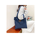 Сумка жіноча невелика тканинна синій, фото 3