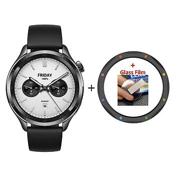 Смарт-годинник Xiaomi Watch S4 Black + безель Black-multicolor + захисне скло