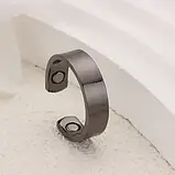 Стильне магнітне кільце чоловіче/ жіноче , розмір регулюється, колір графіт, фото 3