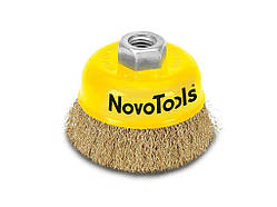 Щітка чашоподібна 100мм торцева гофр. лат. дріт ТМ NovoTools