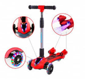 Самокат дитячий GLANBER BT з димом і підсвіткою, червоний SV227