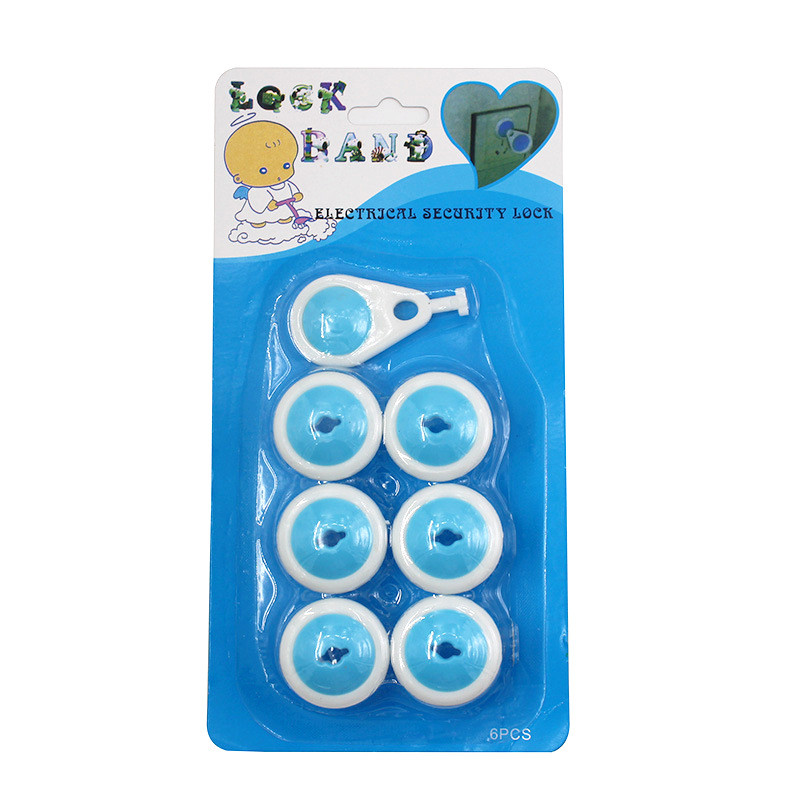 Заглушки на розетки для безпеки та захисту для дітей, набір 6шт з ключем. Безпечний дім без зайвих турбот, захист від дітей, фото 1