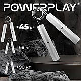 Еспандер-ножиці PowerPlay PP-4322, алюмінієвий, опір 45 кг, Срібний – для тренування хвата, фото 9