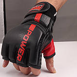 Рукавички для  MMA PowerPlay 3093 Чорні - Розмір L (Обхват руки 21-23 см), фото 10