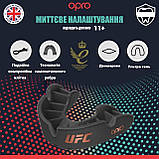 Капа для боксу OPRO Bronze UFC - доросла (вік 11+) Чорна, з високим рівнем захисту, фото 2
