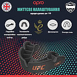 Капа для боксу OPRO Bronze UFC - дитяча (вік до 10) Чорна, з високим рівнем захисту, фото 3