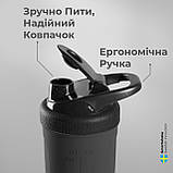 Шейкер спортивний SmartShake Reforce, 900 мл, з нержавіючої сталі, із сіточкою, сірий, герметичний, фото 11