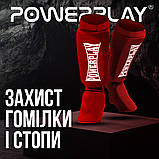 Захист гомілки і стопи PowerPlay PP_3054, Червоний, XL (зріст 188+ см) – надійний для єдиноборств, комфортний і міцний матеріал, фото 2