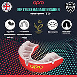 Капа для боксу OPRO Gold - доросла (вік 11+) Червона, з високим рівнем захисту, фото 3