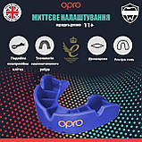 Капа для боксу OPRO Bronze - доросла (вік 11+) Синя, з високим рівнем захисту, фото 2