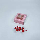 Коробка для 4 цукерок, 80*80*35 мм, з вікном, пудра ▶ (10 шт), фото 2