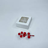 Коробка для 4 цукерок, 80*80*35 мм, з вікном, біла ▶ (10 шт), фото 2