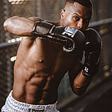 Боксерські рукавиці Leone GN111, Чорні, шкіряні, 16 унцій (454г.) для спортсменів 90-100 кг. + бинти, фото 10