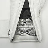 Боксерські рукавиці Leone GN111, Білі, шкіряні, 16 унцій (454г.) для спортсменів 90-100 кг. + бинти, фото 8