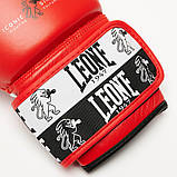 Боксерські рукавиці Leone GN208, Червоні, шкіряні, 16 унцій (454г.) для спортсменів 90-100 кг. + бинти, фото 9