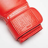 Боксерські рукавиці Leone GN111, Червоні, шкіряні, 10 унцій (283г.) для спортсменів від 8 років до 60 кг. + бинти, фото 8