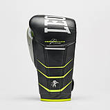 Боксерські рукавиці Leone GN110F, Чорні, шкіряні, 10 унцій (283г.) для спортсменів від 8 років до 60 кг. + бинти, фото 2