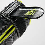 Боксерські рукавиці Leone GN110F, Чорні, шкіряні, 10 унцій (283г.) для спортсменів від 8 років до 60 кг. + бинти, фото 6