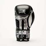 Боксерські рукавиці Leone GN208, Чорні, шкіряні, 12 унцій (340г.) для спортсменів 60-80 кг. + бинти, фото 4