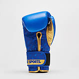 Боксерські рукавиці Leone GN220, Сині, шкіряні, 16 унцій (454г.) для спортсменів 90-100 кг. + бинти, фото 4