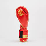 Боксерські рукавиці Leone GN220, Червоні, шкіряні, 10 унцій (283г.) для спортсменів від 8 років до 60 кг. + бинти, фото 6
