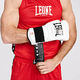 Боксерські рукавиці Leone GN113, Білі, шкіряні, 12 унцій (340г.) для спортсменів 60-80 кг. + бинти, фото 10