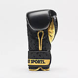 Боксерські рукавиці Leone GN220, Чорні, шкіряні, 12 унцій (340г.) для спортсменів 60-80 кг. + бинти, фото 4