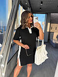 Чорне літнє плаття вище коліна в спортивному стилі батал, фото 4