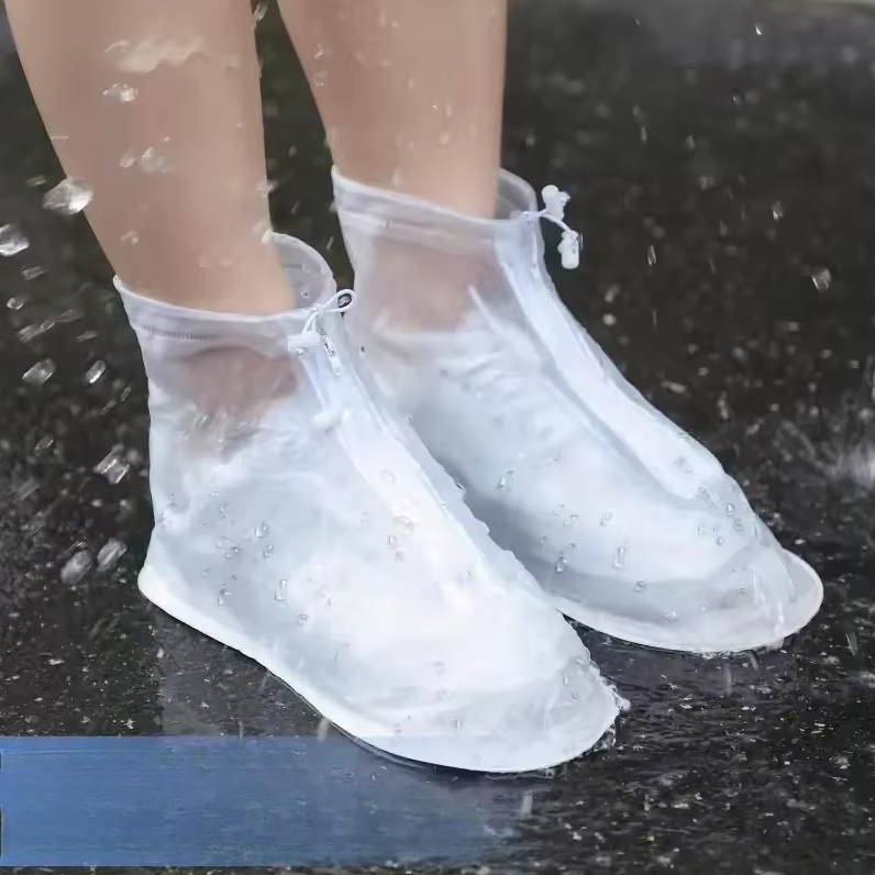 Водонепроникні чохли-бахіли 2XL 43-44. Багаторазовий захист для великого взуття, драйстеппери на блискавці, фото 1