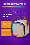 Портативна дитяча музична колонка акумуляторна караоке для дитини K12 bluetooth з 2 двома мікрофонами для дітей з RGB підствікою, фото 6