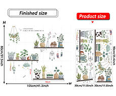 Вінілові наклейки Квіти в горщиках (лист 60 х 90 см) Б179-1, фото 2