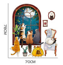 Вінілові наклейки Коти та місяць (лист 60 х 90 см) Б272-1, фото 2