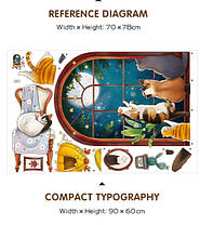 Вінілові наклейки Коти та місяць (лист 60 х 90 см) Б272-1, фото 3