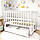 Ліжечко дитяче маятник відкидний борт + ящик TOYS "Ніша" Біле, фото 2