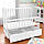 Ліжечко дитяче маятник відкидний борт + ящик TOYS "Комета" Білий, фото 3
