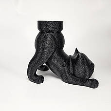 Кашпо чорна кішка для кактусів і сукулентів (без кактуса) Україна, фото 2