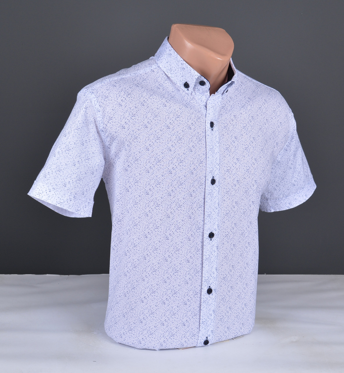 Чоловіча сорочка з коротким рукавом ВЕЛИКОГО РОЗМІРУ біла Туреччина 5101 Б, фото 1