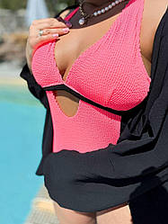 Стильний суцільний купальник із завязками на шиї та спинці, батал великі розміри