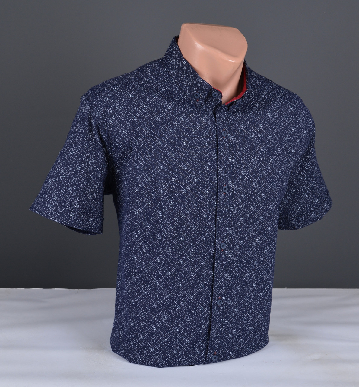 Чоловіча сорочка з коротким рукавом G-port темно-синя Туреччина 5102, фото 1